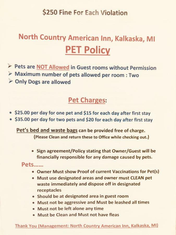 North Country American Inn Kalkaska Dış mekan fotoğraf
